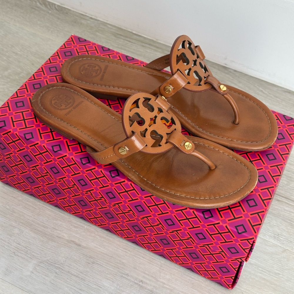 Tory Burch Miller Sandal calf leather vintage vachetta - Picture 2 of 3